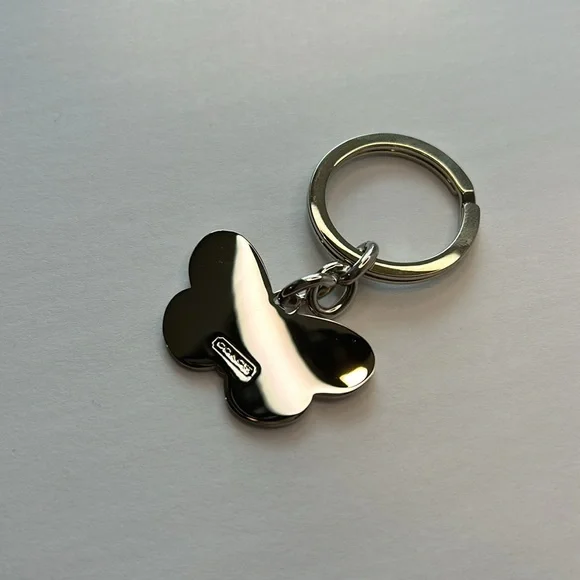 NWOT COACH Butterfly Keychain Fob Purse Charm in Pastel Pink - Picture 4 of 7